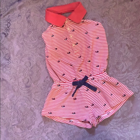 Polo Ralph Lauren Shorts Romper Striped Halter Whale Embroidered - Picture 7 of 9